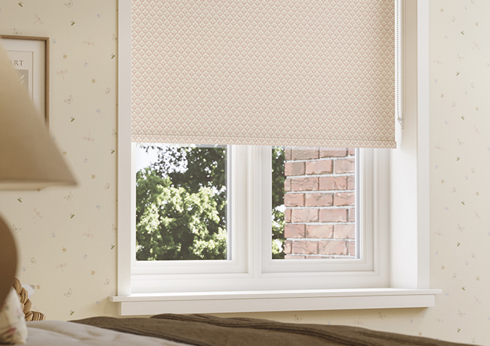 Trellis Prints, Scallop and Bud Rosies Pink - Twist&Fit Roller Blind - Image 5